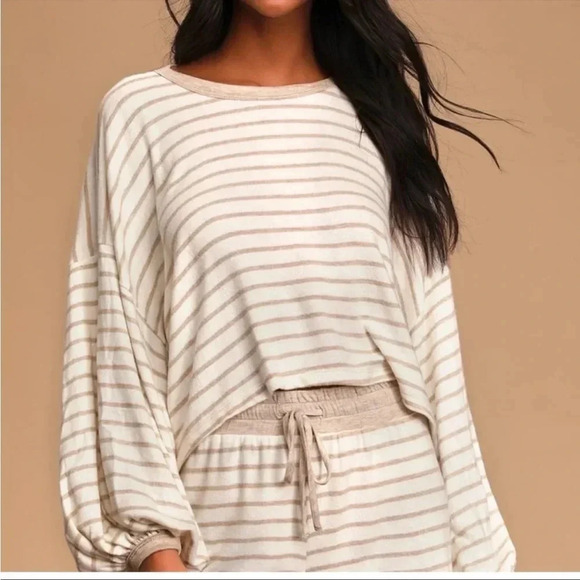 Lulus stripe casual sweater top - Picture 1 of 11